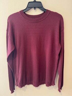 Charlie B Women’s Crewneck Sweater in Burgundy - Classic Lightweight Knit
